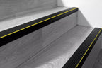 Black Non-Slip PVC Rubber Stair Nosing with Warning Strip 40 MM x 40 MM x 1.18 M Length RDO