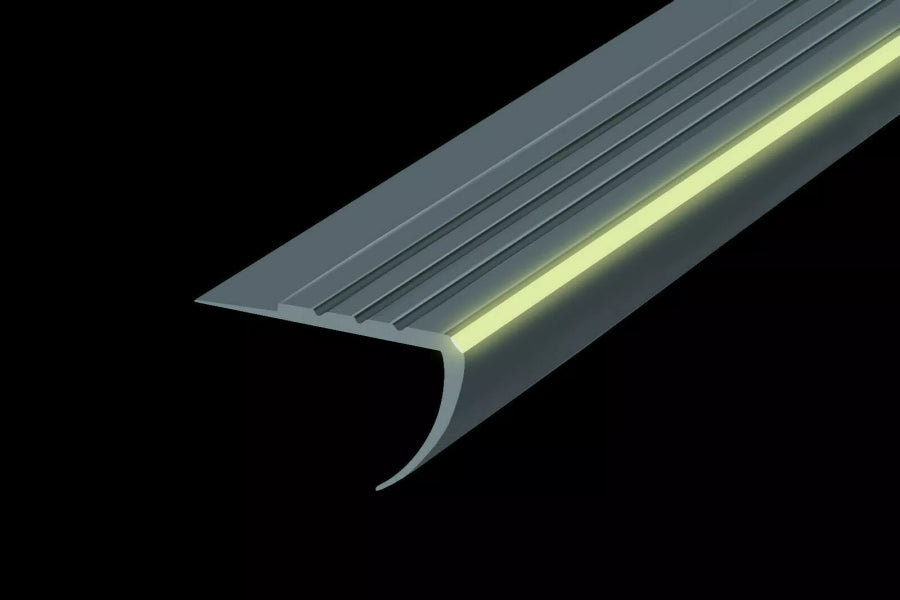 Non Slip PVC Stair Nosing Rubber with Glow Strip 40 MM x 40 MM x 1.18 M Length RDFL