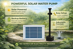 Bermuda Solar Pond Pump Fountain Water Feature Eco Power 230 LPH