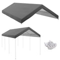10' x 20' Carport Replacement Canopy with Bungee Cords, Dark Grey