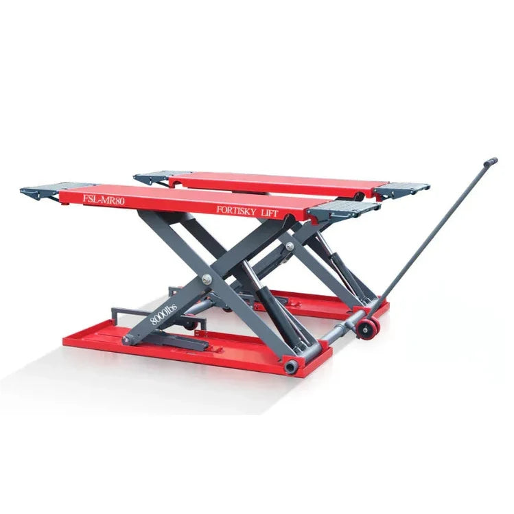 Fortisky FSL-MR80 Mid-Rise Scissor Lift 8000lb 47" Electric Lock Release 