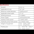 Fortisky FTC-T2 Leverless Center Post Tire Changer Fully Automatic