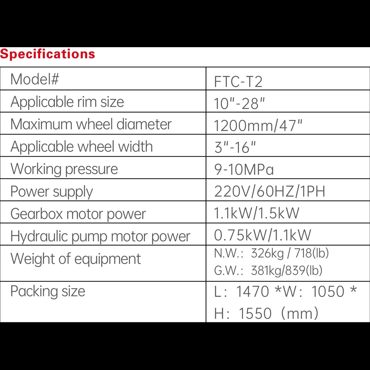 Fortisky FTC-T2 Leverless Center Post Tire Changer Fully Automatic