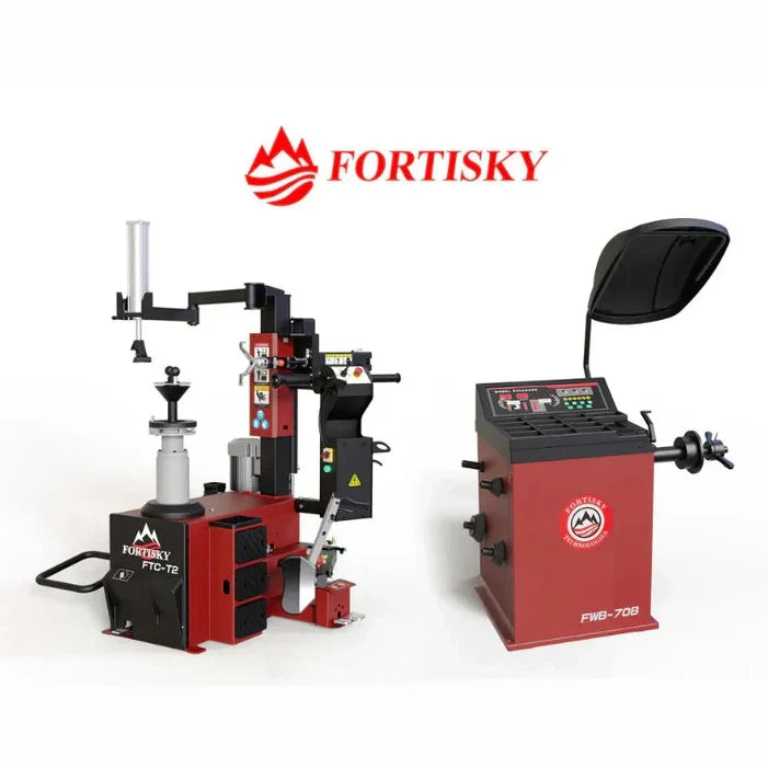 Fortisky T2-70B Leverless Center Post Tire Changer Fully Automatic Combo