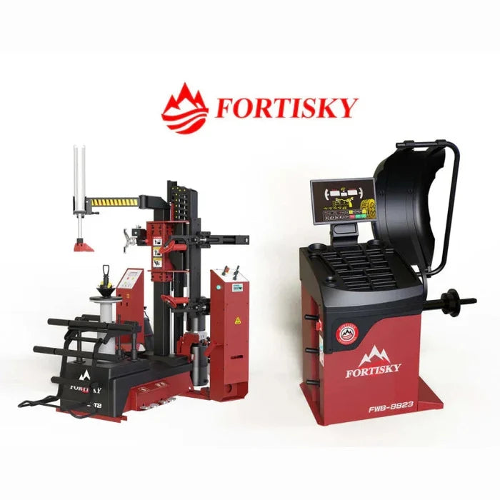 Fortisky T8-8823 Leverless Center Post Tire Changer Fully Automatic Combo