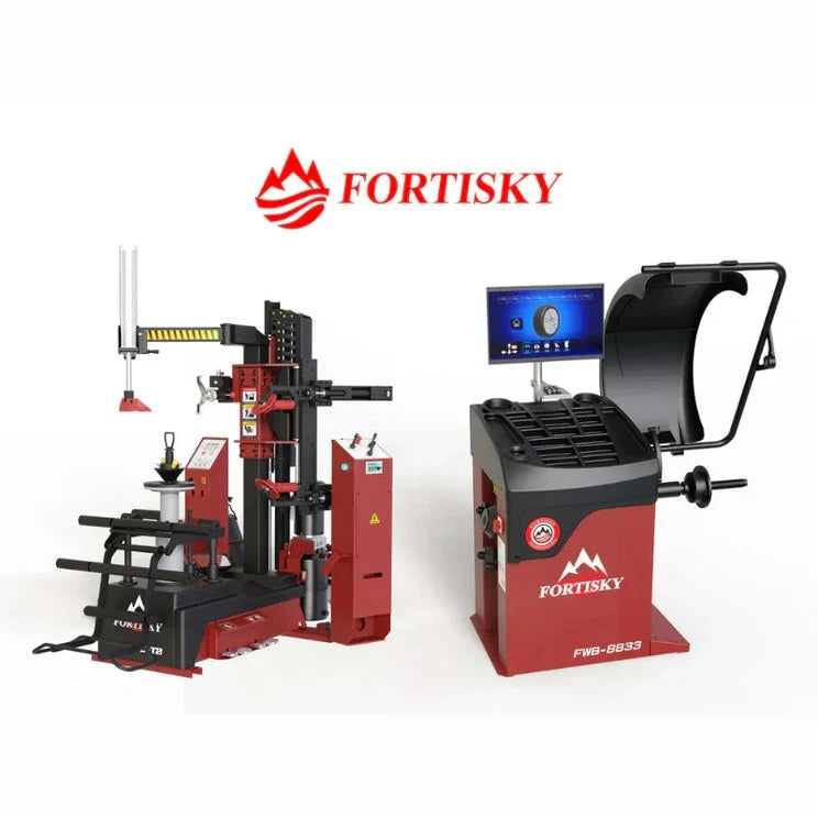 Fortisky T8-8833 Leverless Center Post Tire Changer Fully Automatic Combo