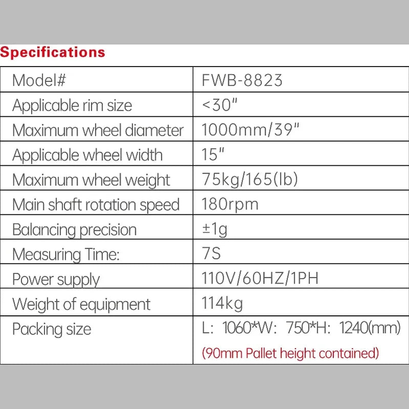 Fortisky FWB-8823 2D Car Wheel Balancer Self-Calibration w/Laser Light