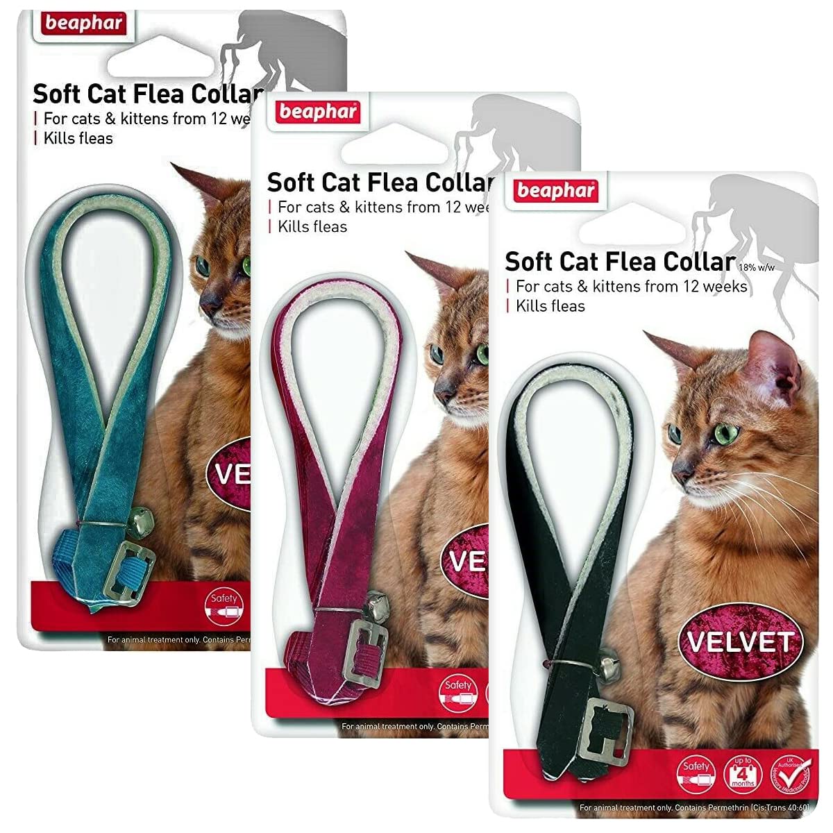 Beaphar Cat Flea Collar with Safety Elastic & Bell