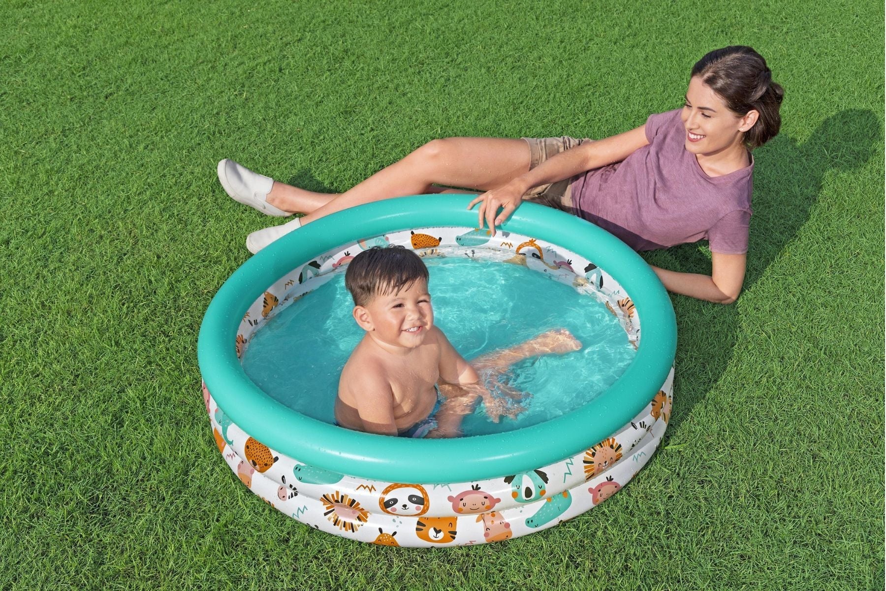 40" Safari Themed Kids Inflatable Paddling Pool