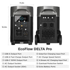 EcoFlow DELTA Pro With Extra Battery 7200Wh 3600W Solar Generator + 200W Rigid Monocrystalline Solar Panels Kit