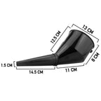 Angled Car Fuel Funnel with Filter, Black
