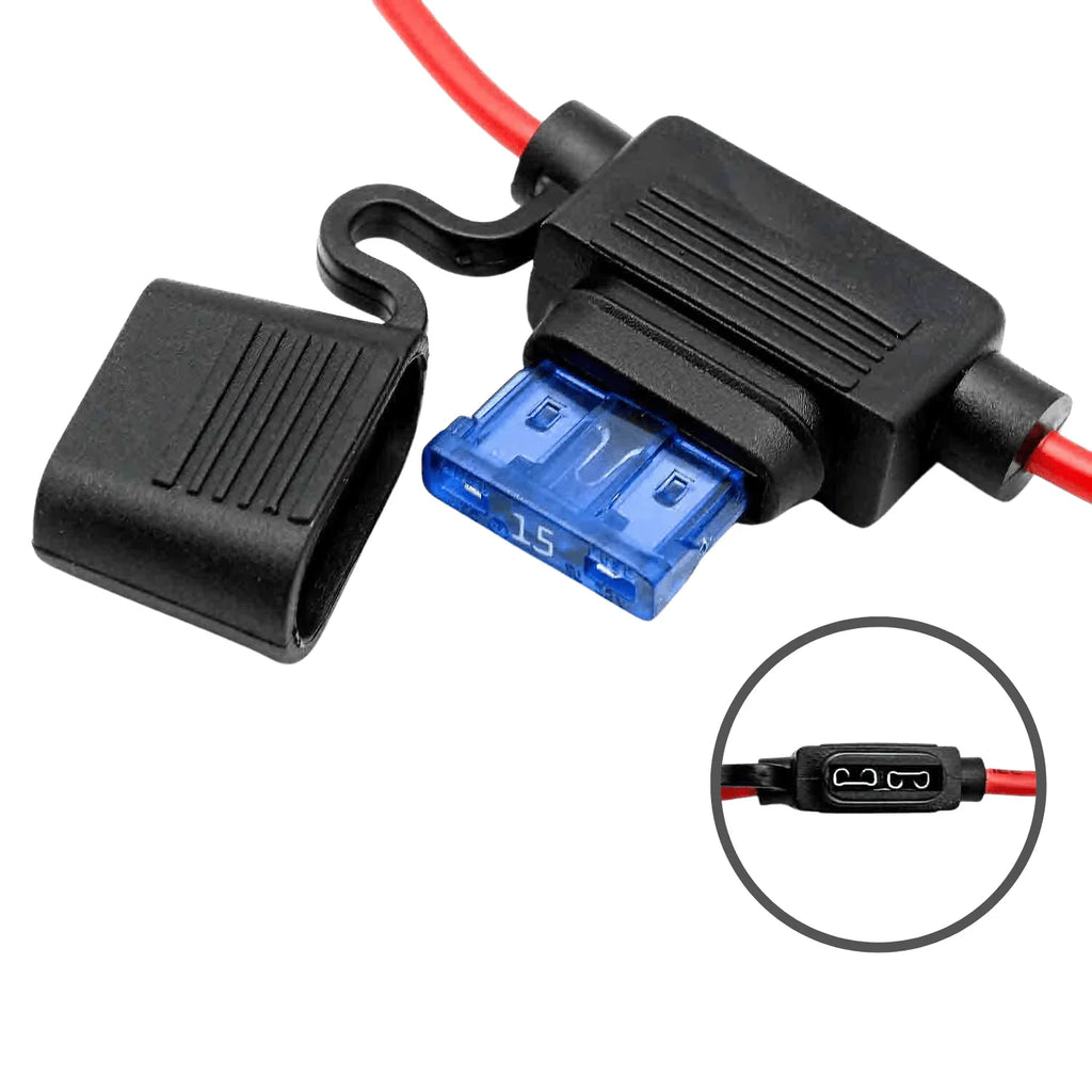 Exotronic Inline Standard Blade Fuse Holder | 14AWG Tinned Copper