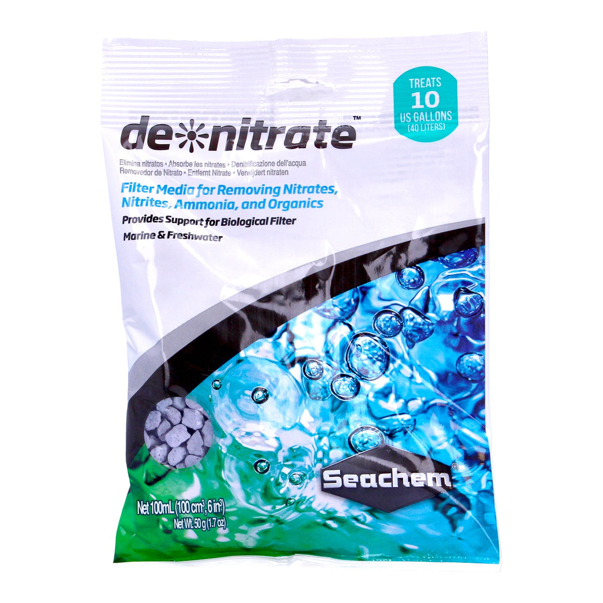 Seachem De-Nitrate 100ml - Natural Porous Filter Media