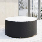 Outsunny Round Garden Furniture Cover, Waterproof Garden Table Cover, 420D Heavy Duty Oxford for Outdoor, Dia.214 x 70 cm, Black