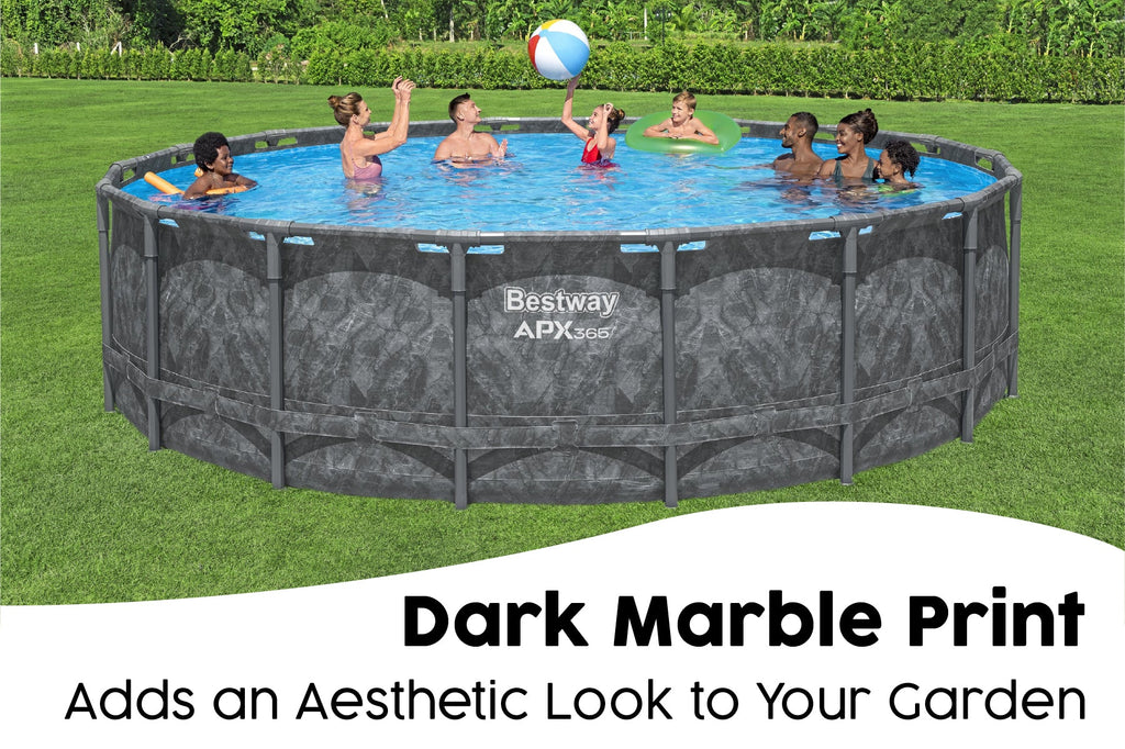18ft x 52in Grey Round APX 365 Above Ground Pool Set