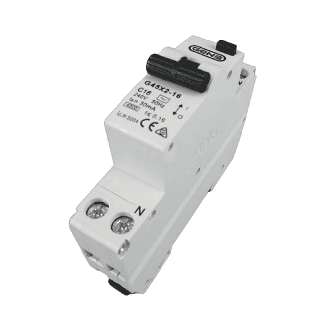 GEN3 Double Pole Single Module RCBO 16Amp Safety Switch/Circuit Breaker Combo