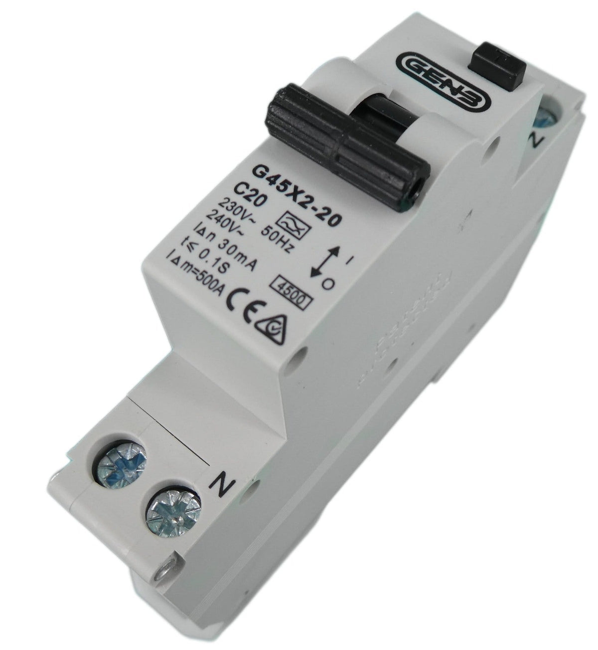 GEN3 Double Pole Single Module RCBO 20Amp Safety Switch/Circuit Breaker Combo