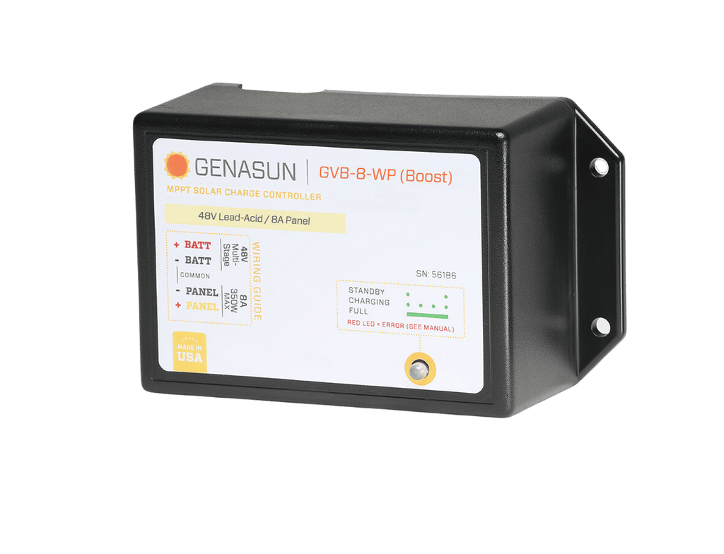 Genasun 8A MPPT 48V Voltage Boost (Lead-Acid) - Waterproof Solar Charge Controller