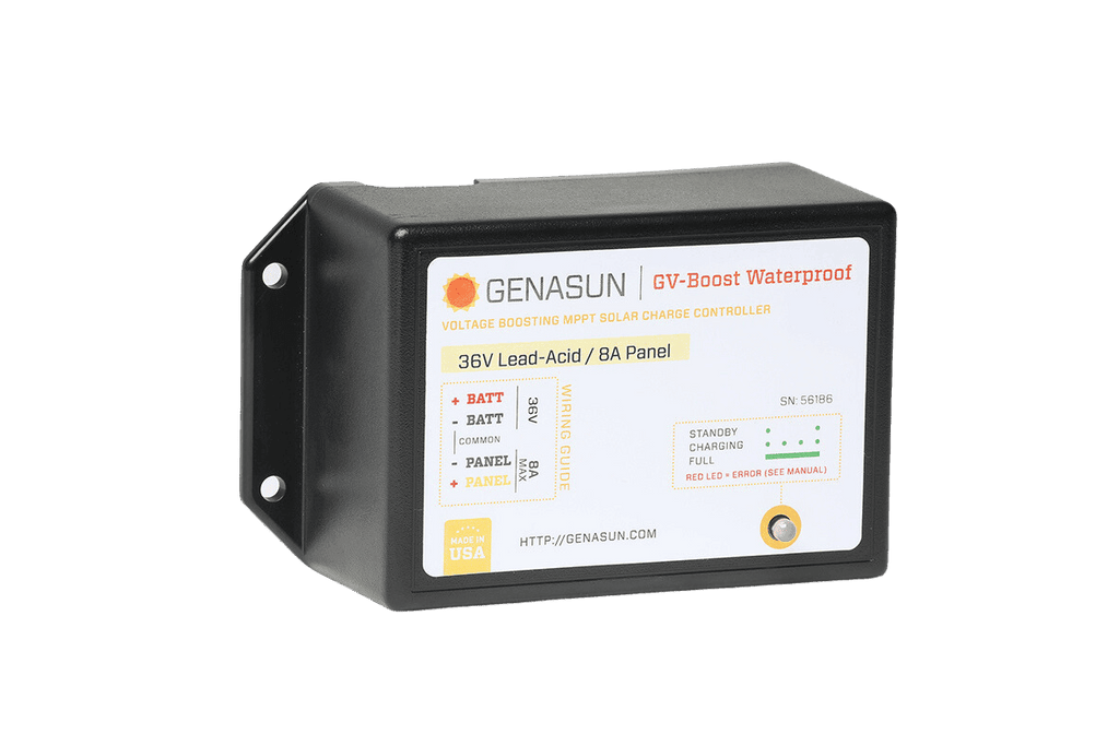Genasun 8A MPPT 36V Voltage Boost (Lead-Acid) - Waterproof Solar Charge Controller
