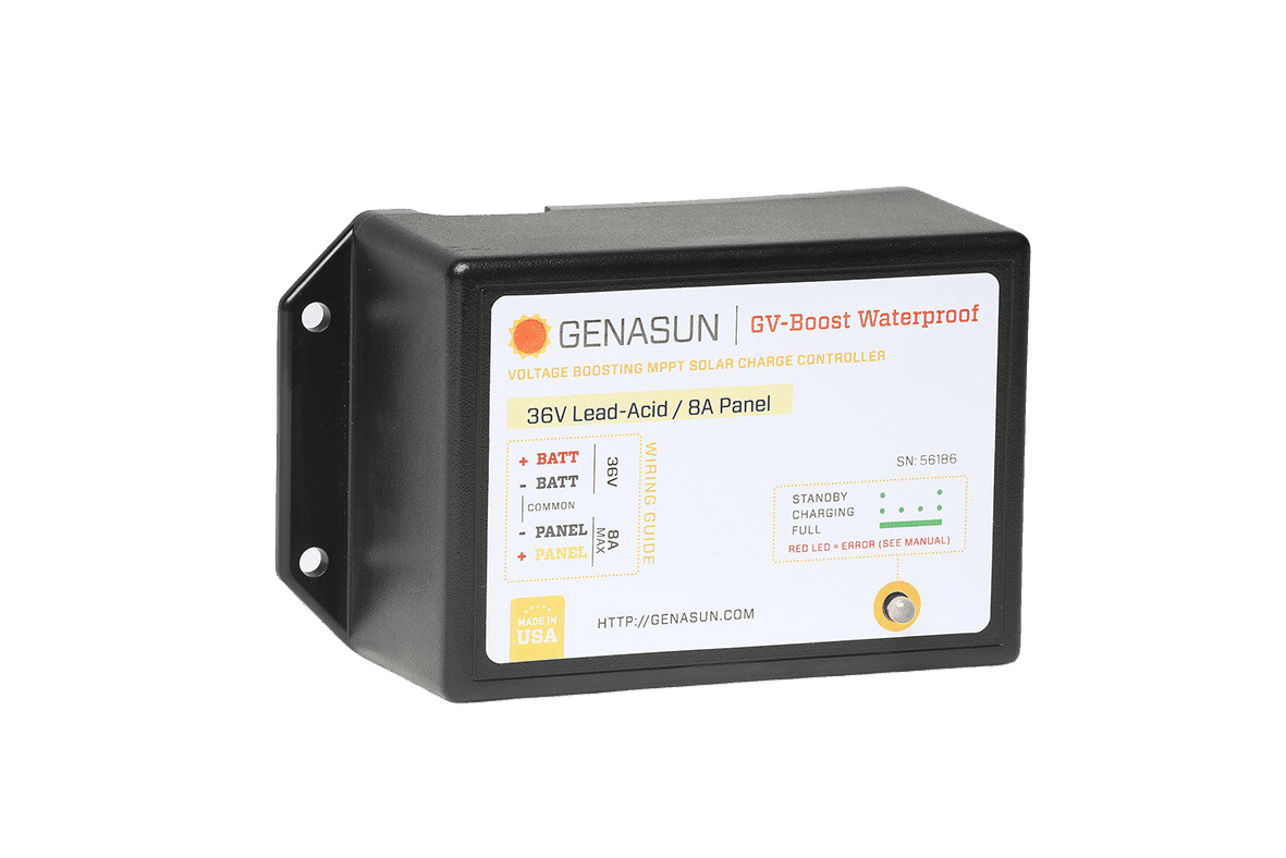 Genasun 8A MPPT 36V Voltage Boost (Lead-Acid) - Waterproof Solar Charge Controller