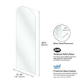 Arched - Tempered Clear Fixed Glass Panel