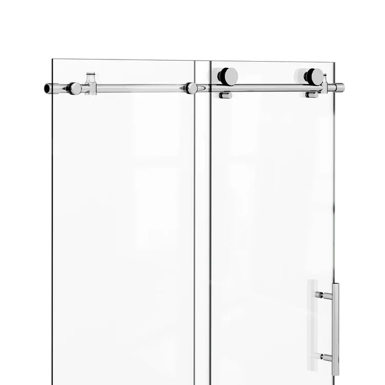 ECLIPSE 52" Stainless Steel Round Sliding Shower Door System