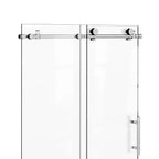 ECLIPSE 52" Stainless Steel Round Sliding Shower Door System