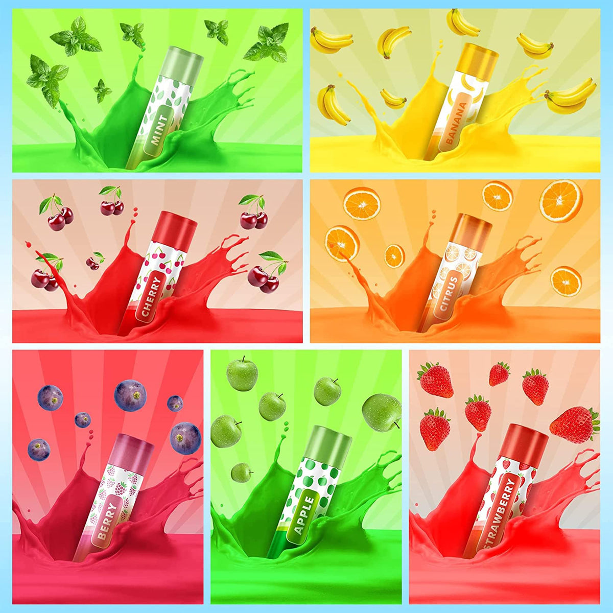 Flavoured Lip Balm Set | Moisturising Beeswax | 14 Pack