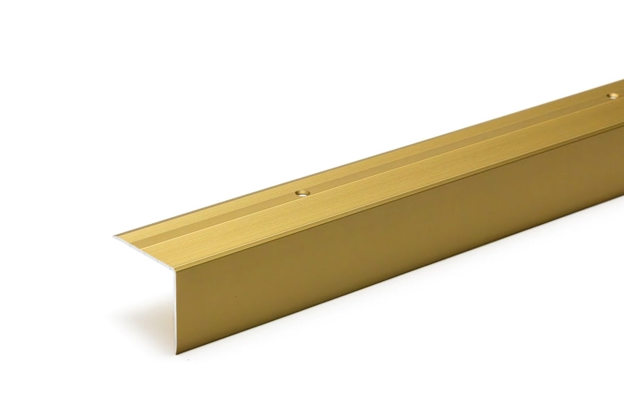 Anodised aluminium stair trim side view profile