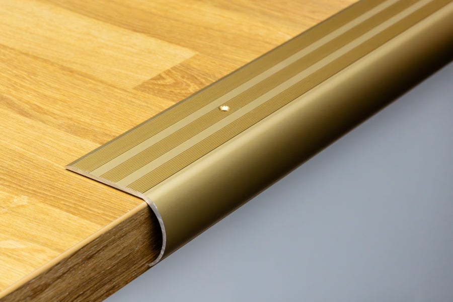 Aluminium Bullnose Stair Nosing 62mm x 38mm x 118cm Length Curved Step Edge Trim Silver Gold Champagne -  SN BL62