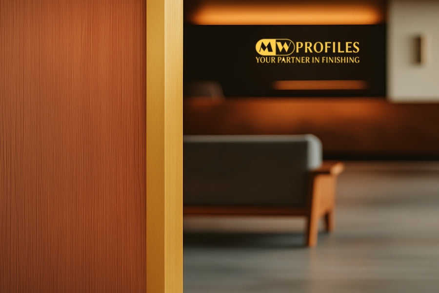 1m & 2.48m Length – PVC Corner Angle Trim Profiles 90° Plastic Equal & Unequal Gold Silver Brushed Finish