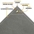 Gray Waterproof Canvas Tarps 10' x 10'