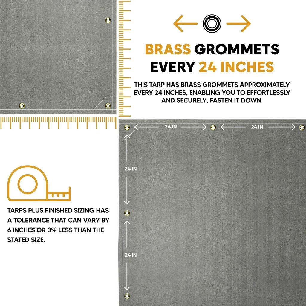 Gray Waterproof Canvas Tarps 6' x 8'