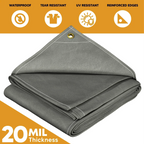 Gray Waterproof Canvas Tarps 6' x 8'
