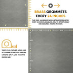 Gray Waterproof Canvas Tarps 8' x 10'