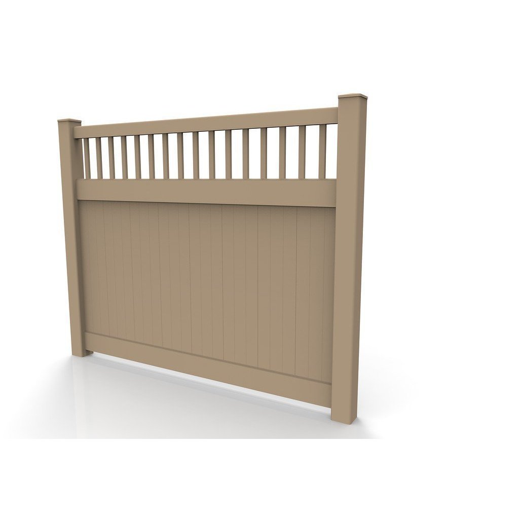 Greatbackyardz 6 ft. x 8 ft. Tan Vinyl Privacy with Accent Fence Panel Kit