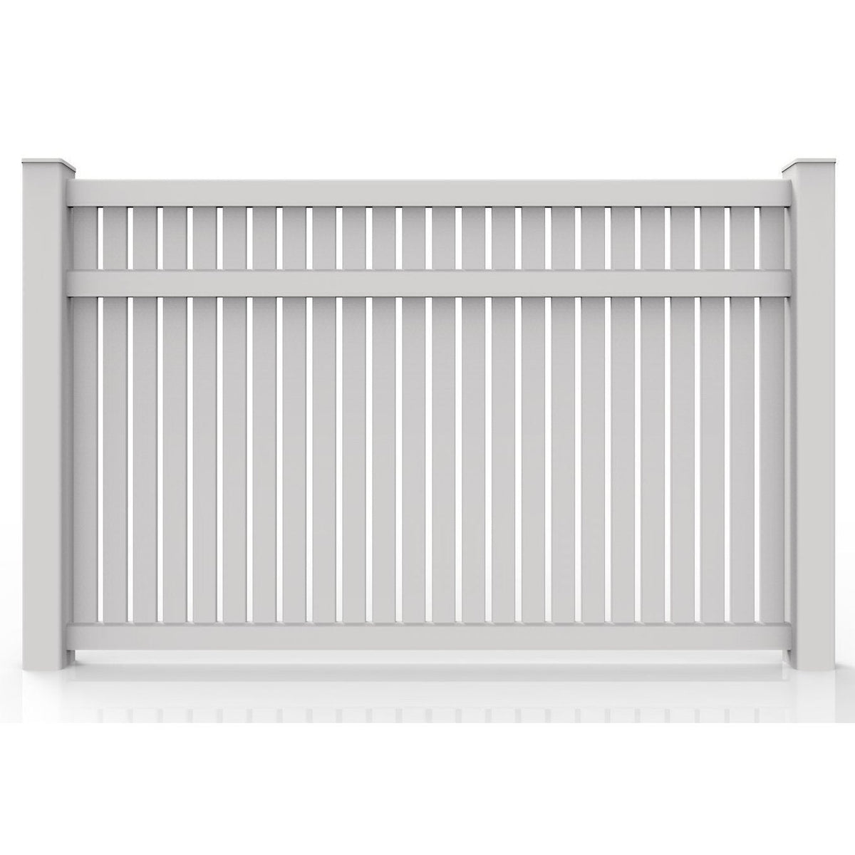 GreatBackyards Vinyl Fence White / 5'X8' Semi Privacy with Rail DRSP