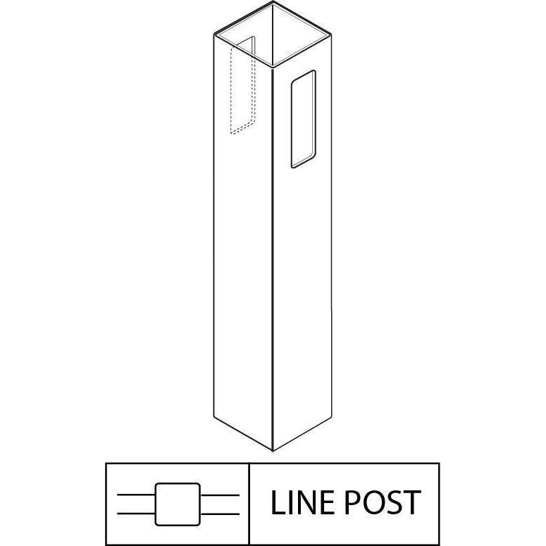GreatBackyards Vinyl Fence White / Line Post 4" x 4" x 60" Post DRT4