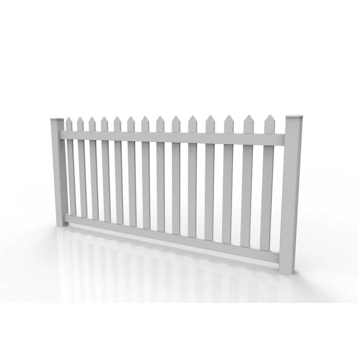 Greatbackyardz 4 ft. x 8 ft. White Vinyl Traditional Spade Picket Fence Panel Kit