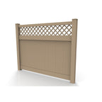 Greatbackyardz 6 ft. x 8 ft. Tan Vinyl Privacy with Lattice Fence Panel Kit