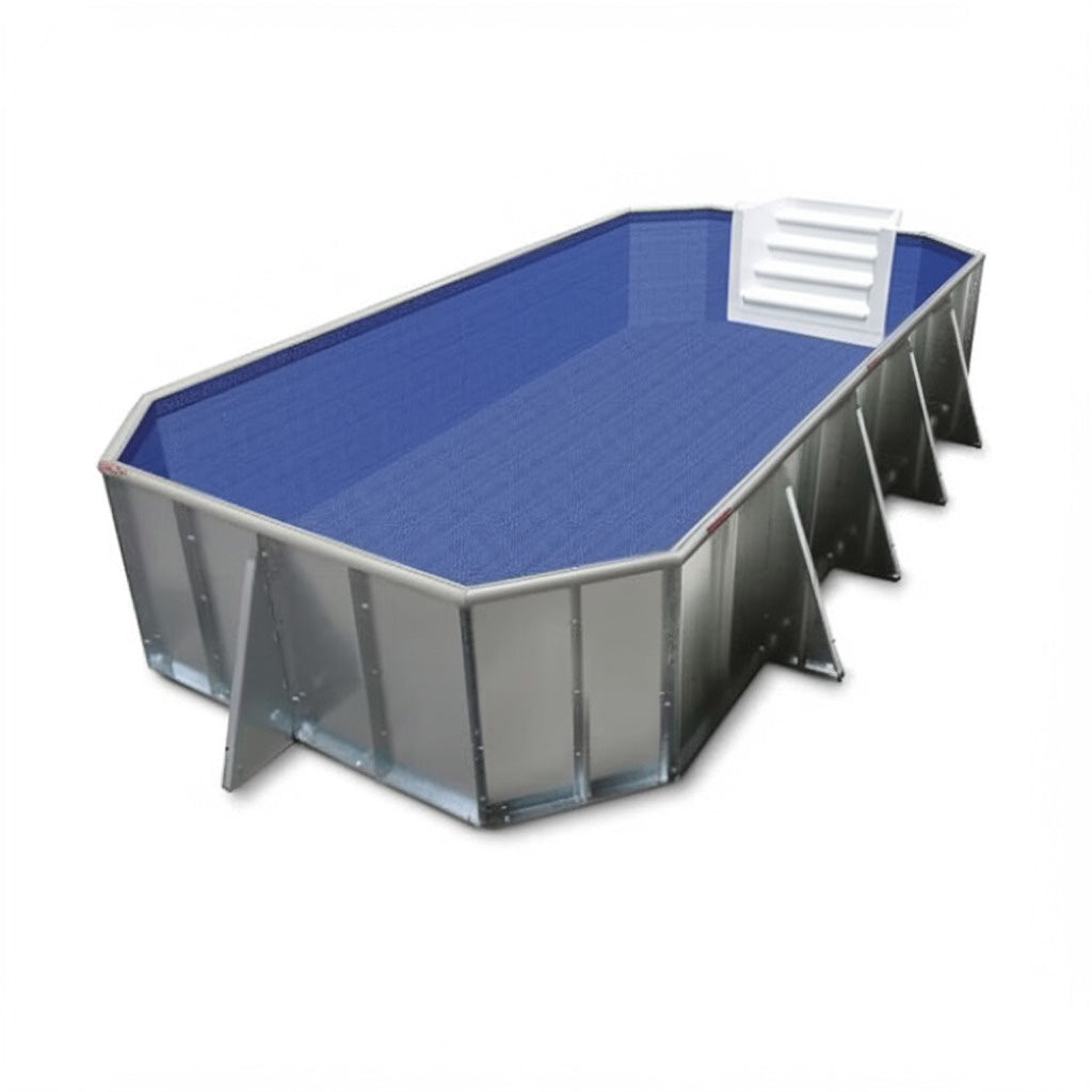 16' x 32' x 52" Semi Inground Steel Pool Kit - Grecian Style Discount Package