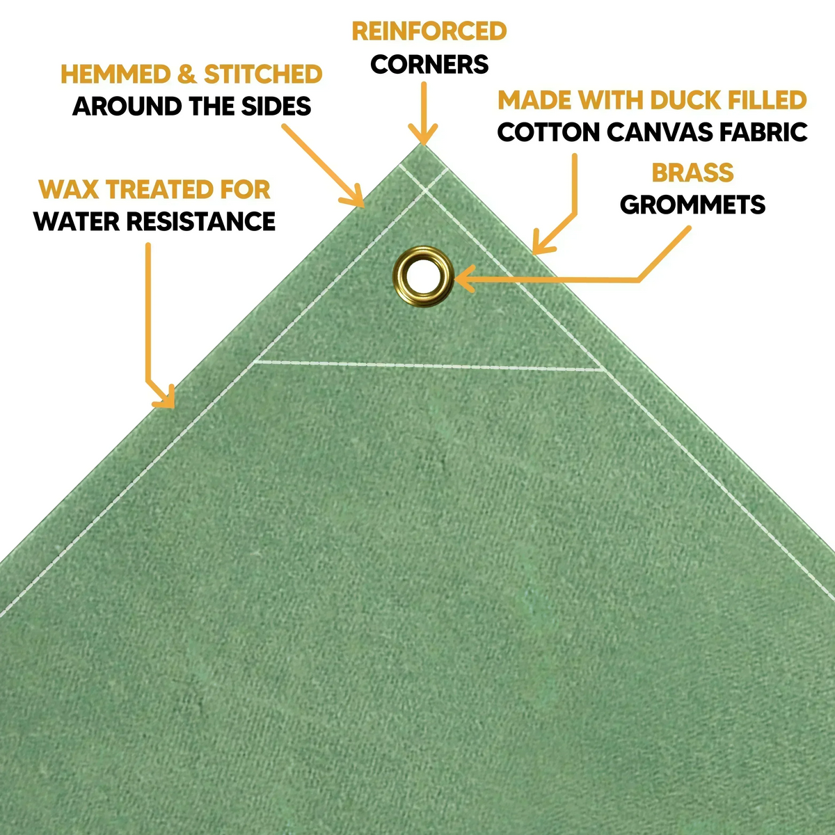 Green Canvas Tarp 10' x 10'
