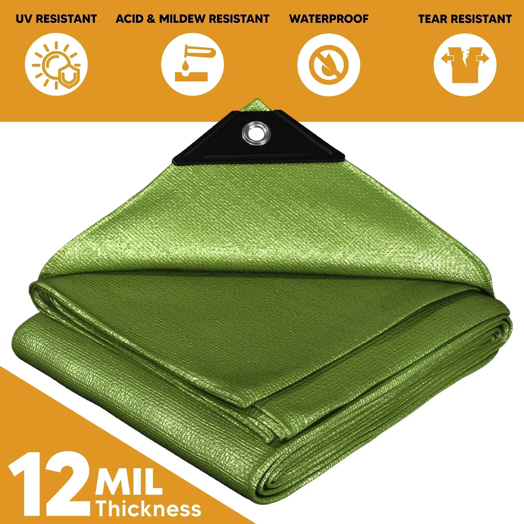 Green Poly Tarp 12' x 20'