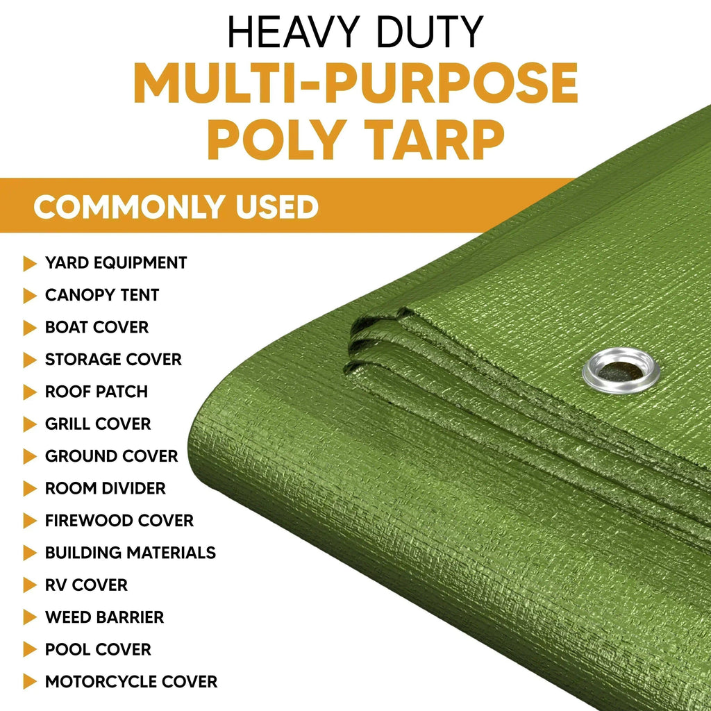 Green Poly Tarp 10' x 10' - Case of  10