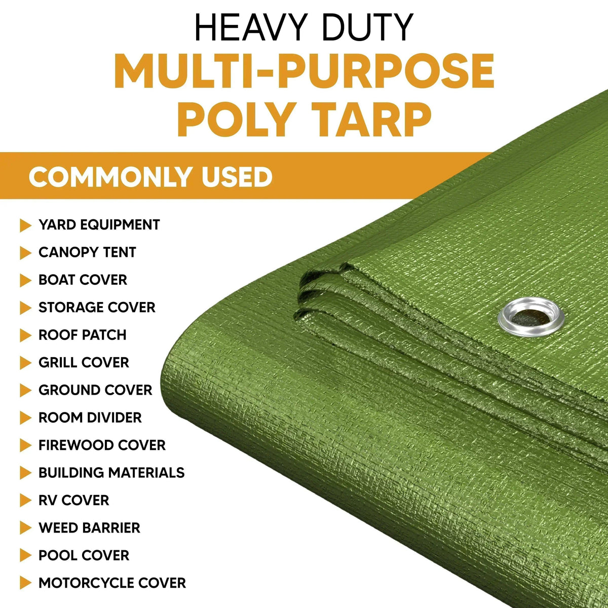 Green Poly Tarp 10' x 10' - Case of  10