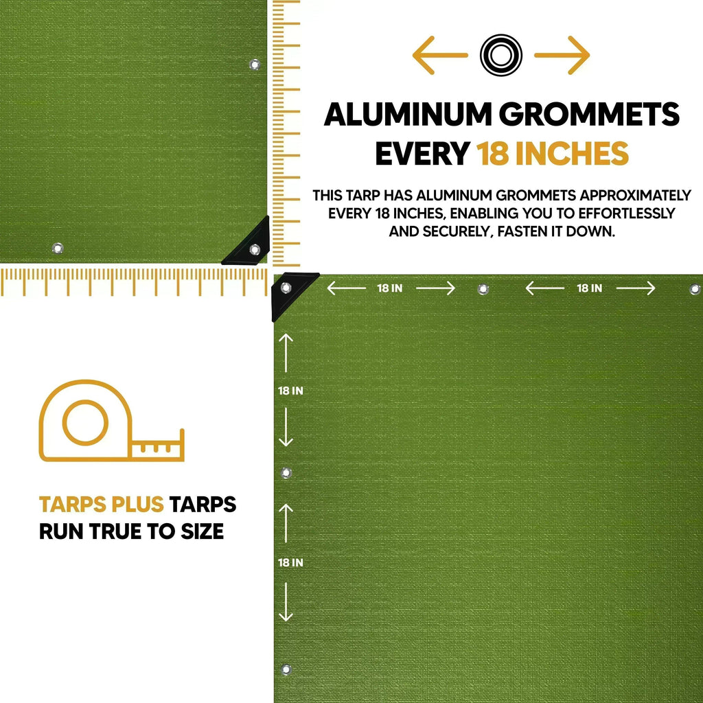Green Poly Tarp 20' x 20' - Case of  2