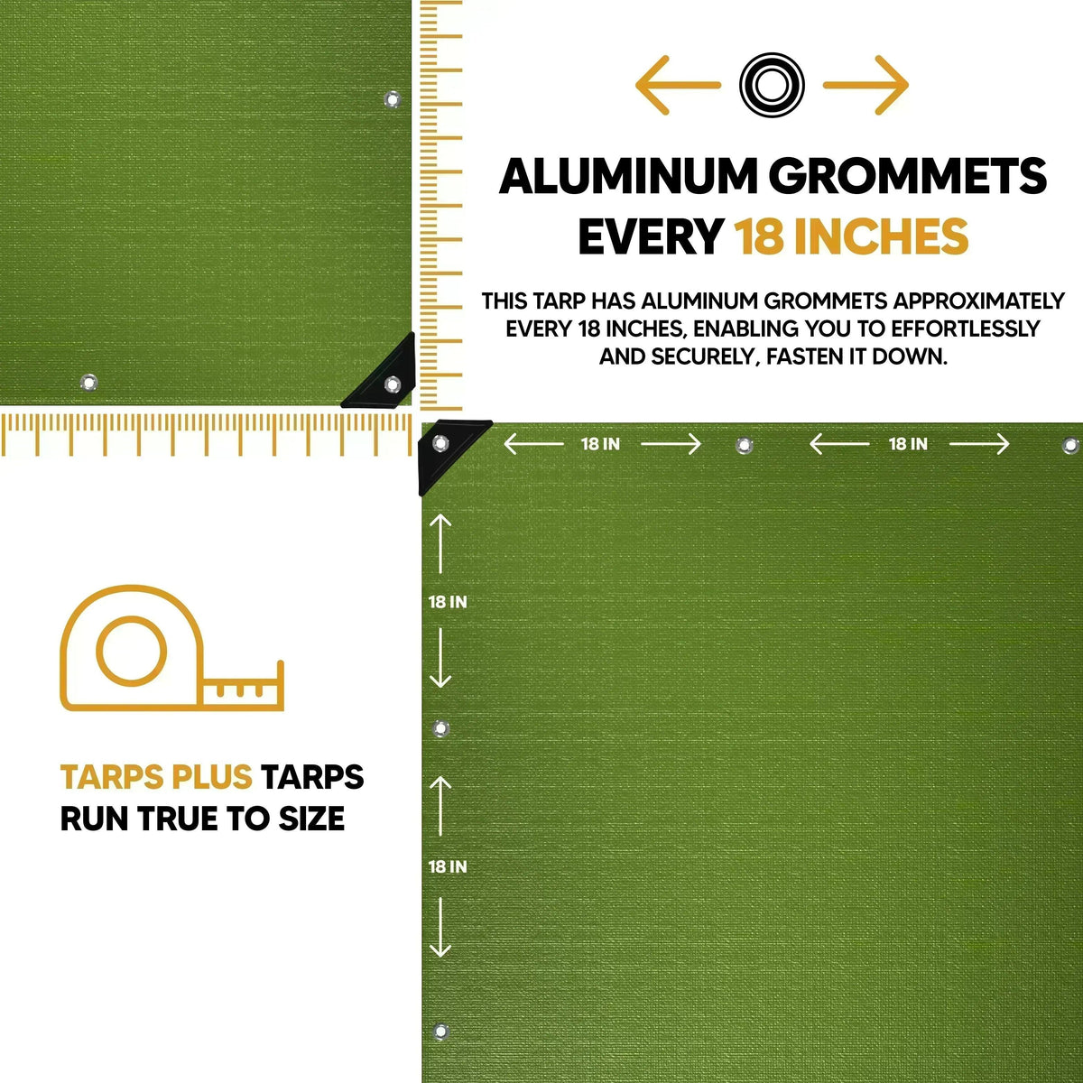 Green Poly Tarp 20' x 20' - Case of  2