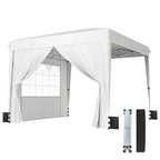 10' x 10' Pop Up Canopy Tent with Sidewalls, White