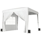 10' x 10' Pop Up Canopy Tent with Sidewalls, White