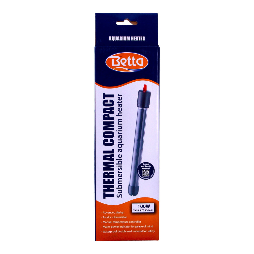 Betta 100W Submersible Aquarium Heater - 50-100 Litres